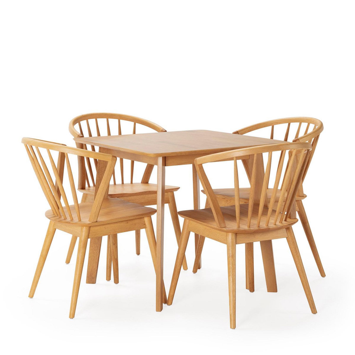 VS VENTA-STOCK Ensemble table 80x80 cm et 4 chaises de salle à manger Mura Chêne