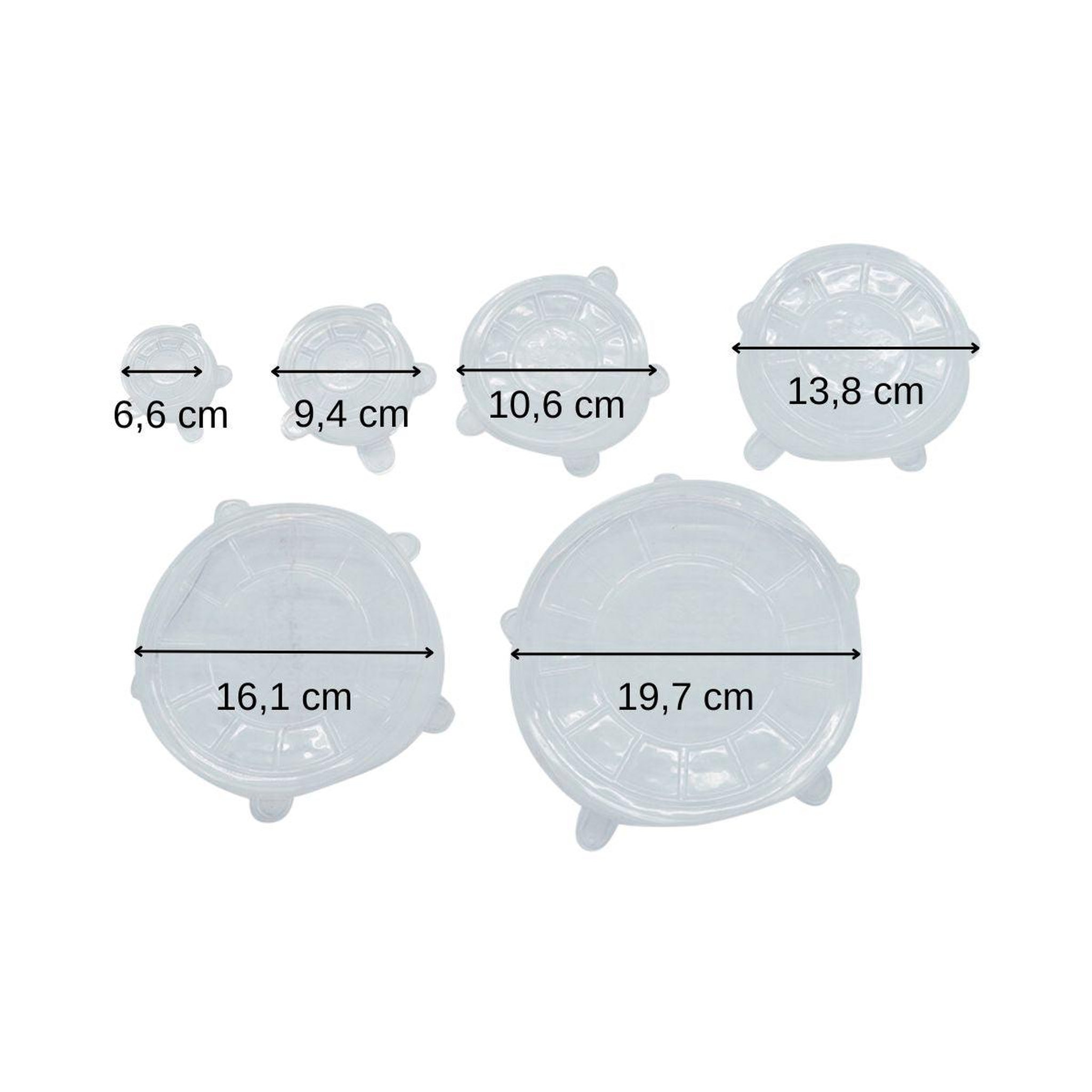 Voir la diapositive 3 : Fackelmann Set de 2 couvercles en silicone 6,6/9,4/10,6/13,8/16,1/19,7 cm fackelmann basic