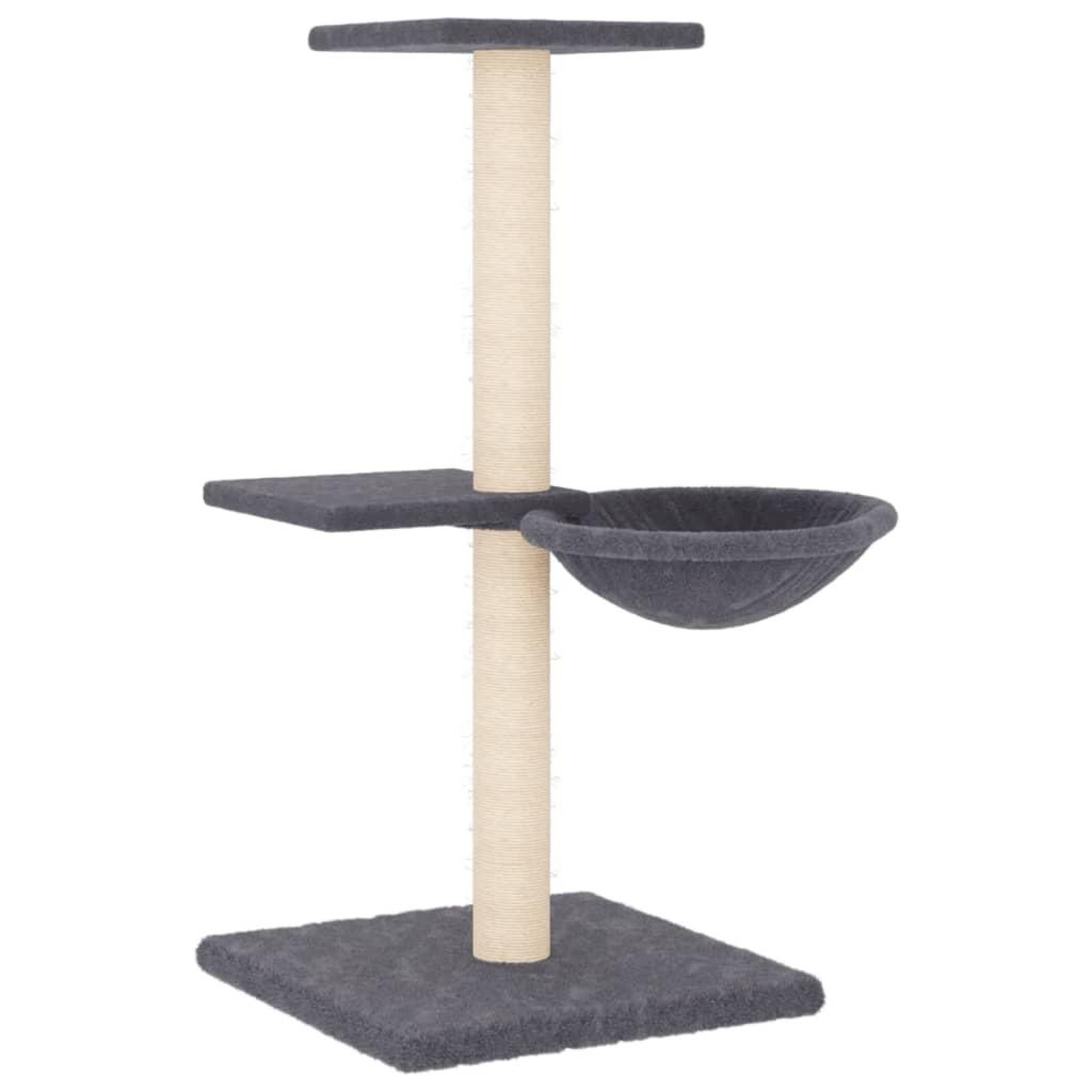 Voir la diapositive 2 : VIDAXL Arbre a chat avec griffoirs en sisal gris fonce 72 cm