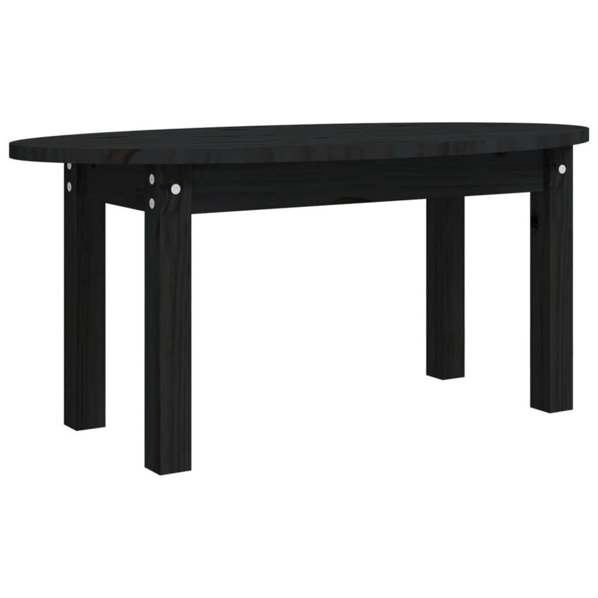 VIDAXL Table basse Noir 80x40x35 cm Bois massif de pin