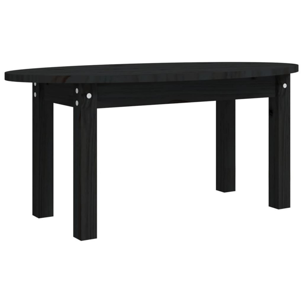 VIDAXL Table basse Noir 80x40x35 cm Bois massif de pin
