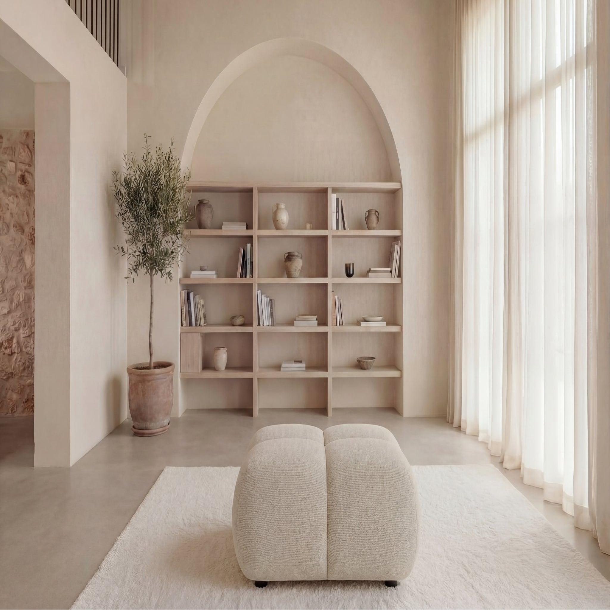Voir la diapositive 3 : CASANOVA PARIS Constance - pouf en tissu chenille 72x72x43.5