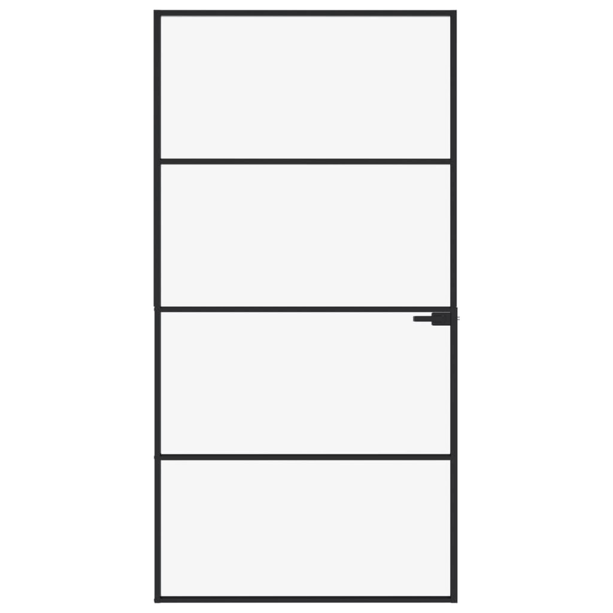 Voir la diapositive 3 : VIDAXL Porte d'interieur Noir 102x201,5 cm Trempe verre aluminium fin