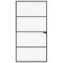 Voir la diapositive 3 : VIDAXL Porte d'interieur Noir 102x201,5 cm Trempe verre aluminium fin