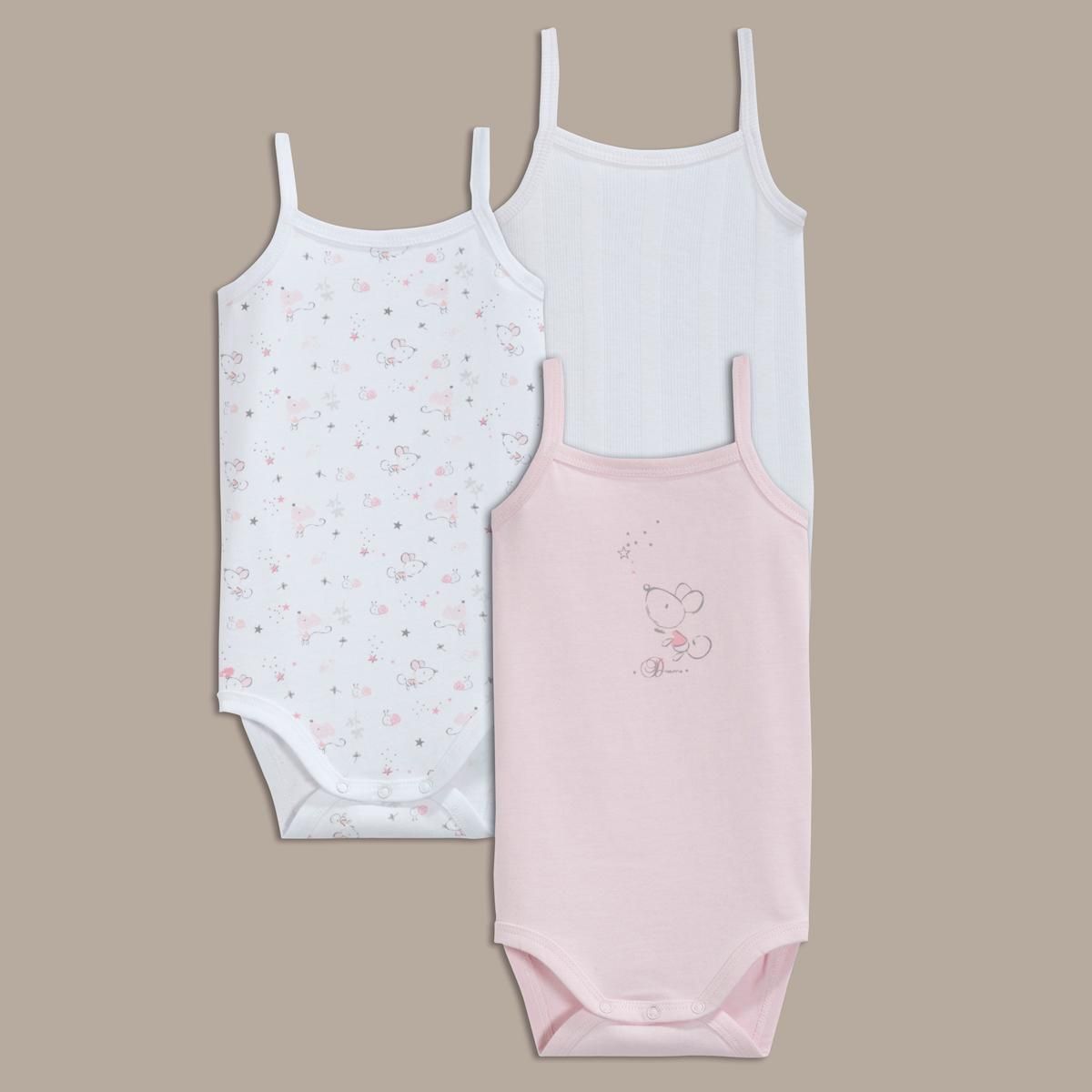 IN EXTENSO Lot de 3 bodies bébé fines bretelles