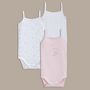 Voir la diapositive 2 : IN EXTENSO Lot de 3 bodies bébé fines bretelles