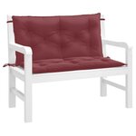 VIDAXL Coussins de banc de jardin lot de 2 rouge bordeaux melange