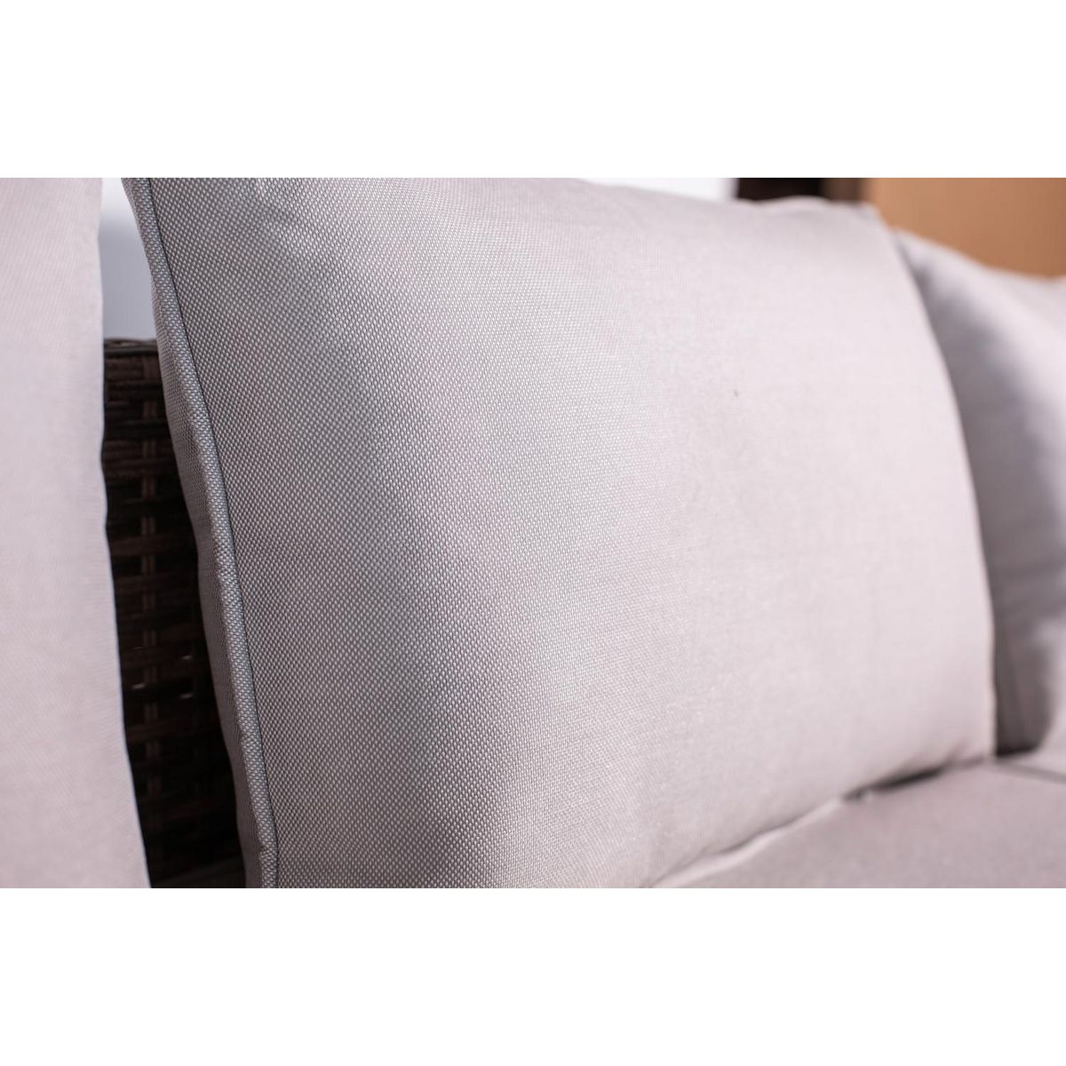 CONCEPT USINE Salon de jardin 5 places en résine tressée gris TENERIFE