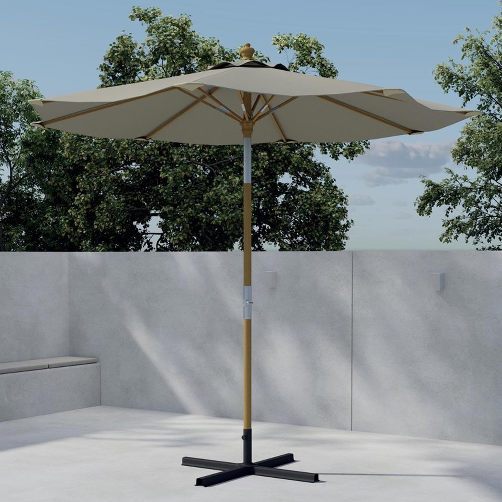 Voir la diapositive 2 : Paris Prix Parasol en bambou  cerox  270cm beige