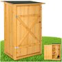 Voir la diapositive 1 : tectake Armoire de jardin avec toit plat en bois de pin imprégné marron