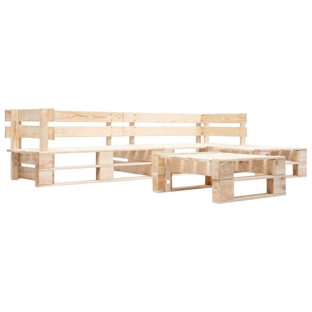 VIDAXL Canapes de jardin palette 4 pcs Naturel Bois