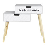 Paris Prix Table de Chevet Enfant  Étoiles  54cm Gris