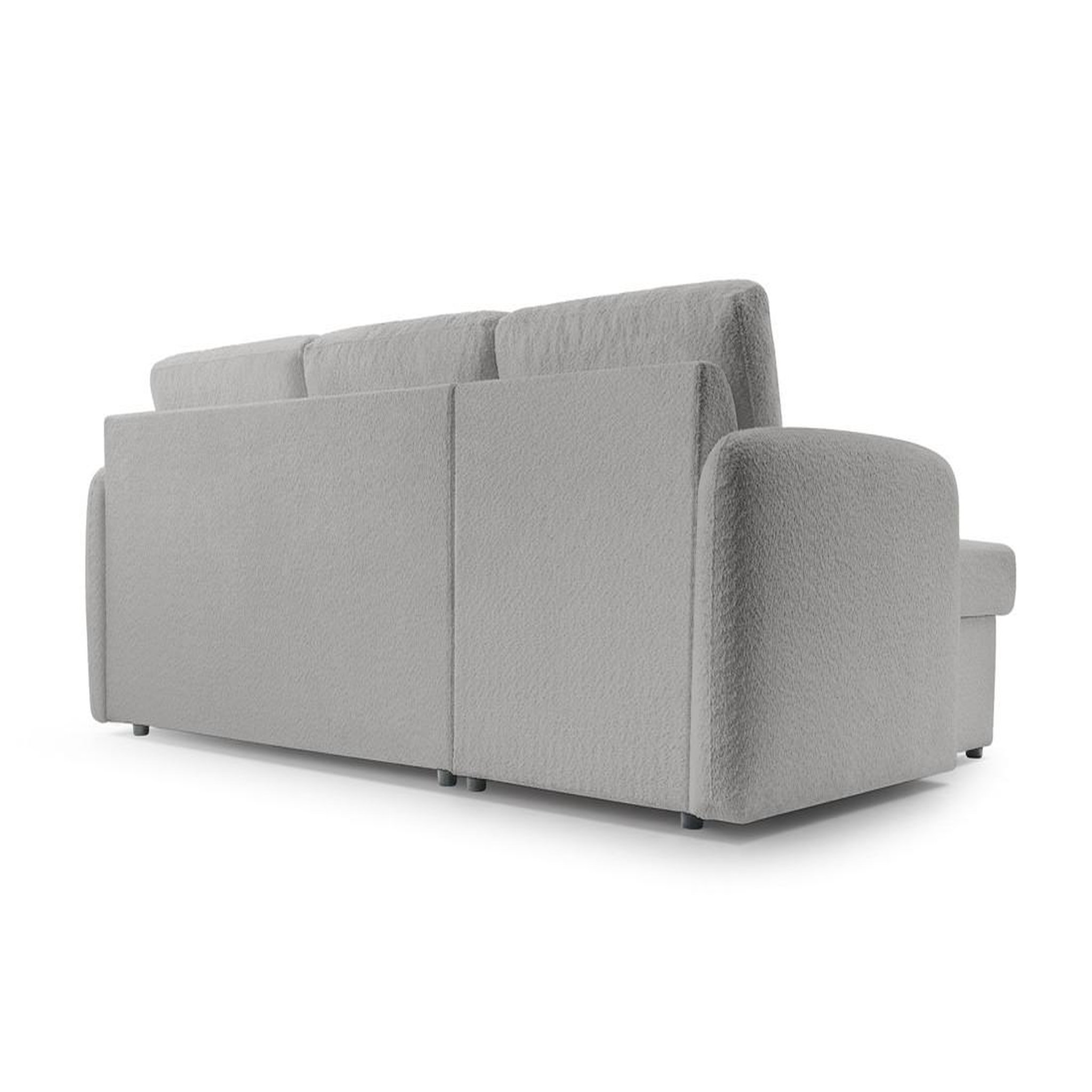 Voir la diapositive 6 : BEST MOBILIER Pocatello - canapé d'angle réversible 4 places - convertible avec coffre - en tissu bouclette