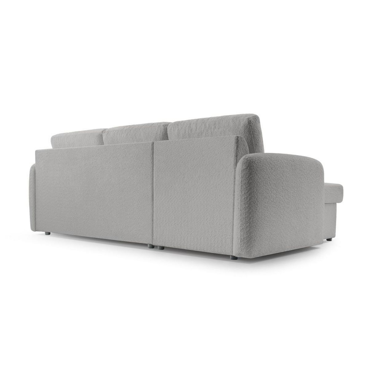 BEST MOBILIER Pocatello - canapé d'angle réversible 4 places - convertible avec coffre - en tissu bouclette