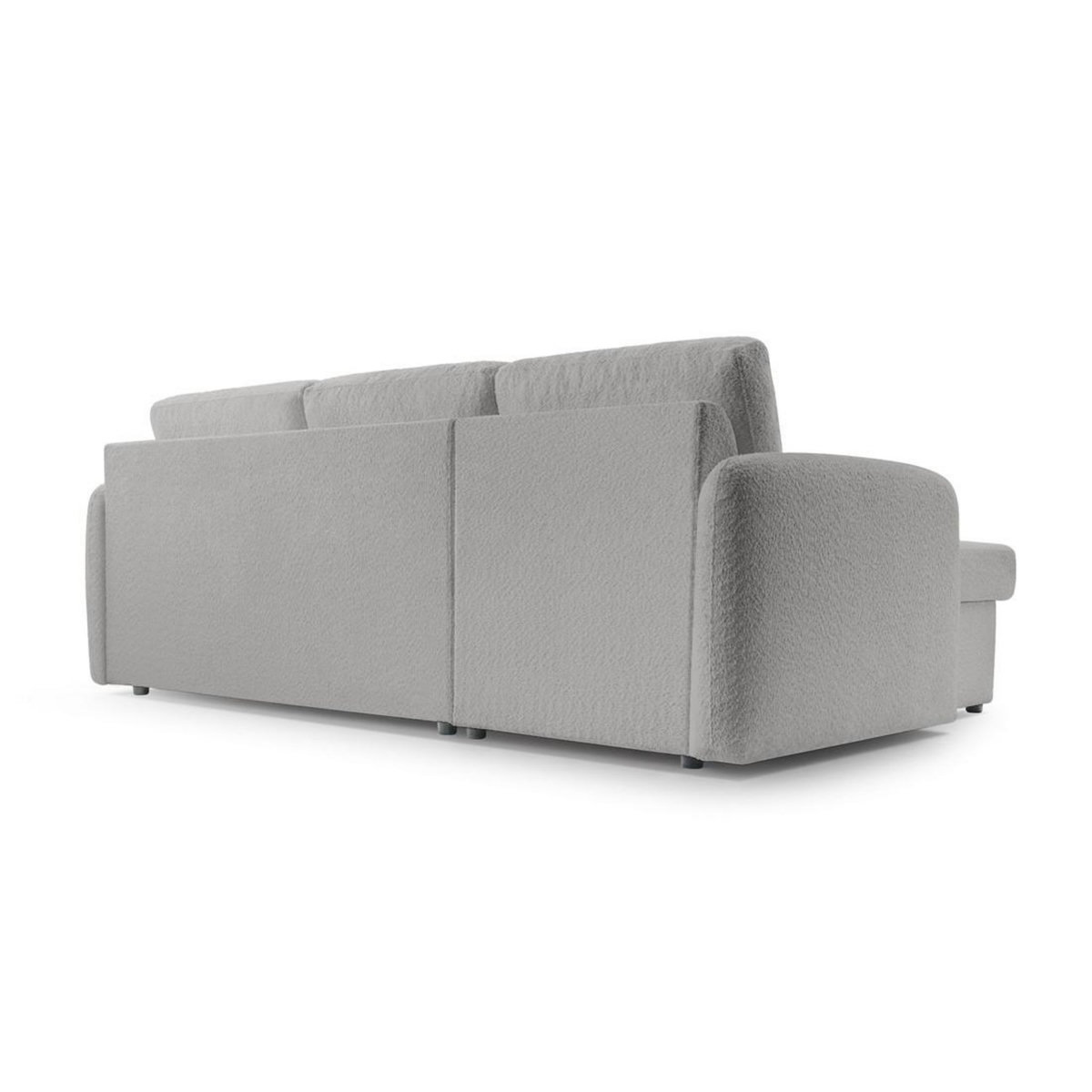 BEST MOBILIER Pocatello - canapé d'angle réversible 4 places - convertible avec coffre - en tissu bouclette