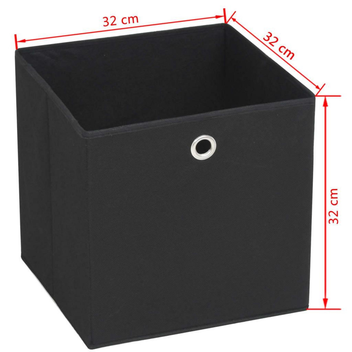 VIDAXL Boîte de rangement 4 pcs Tissu non-tisse 32x32x32 cm Noir