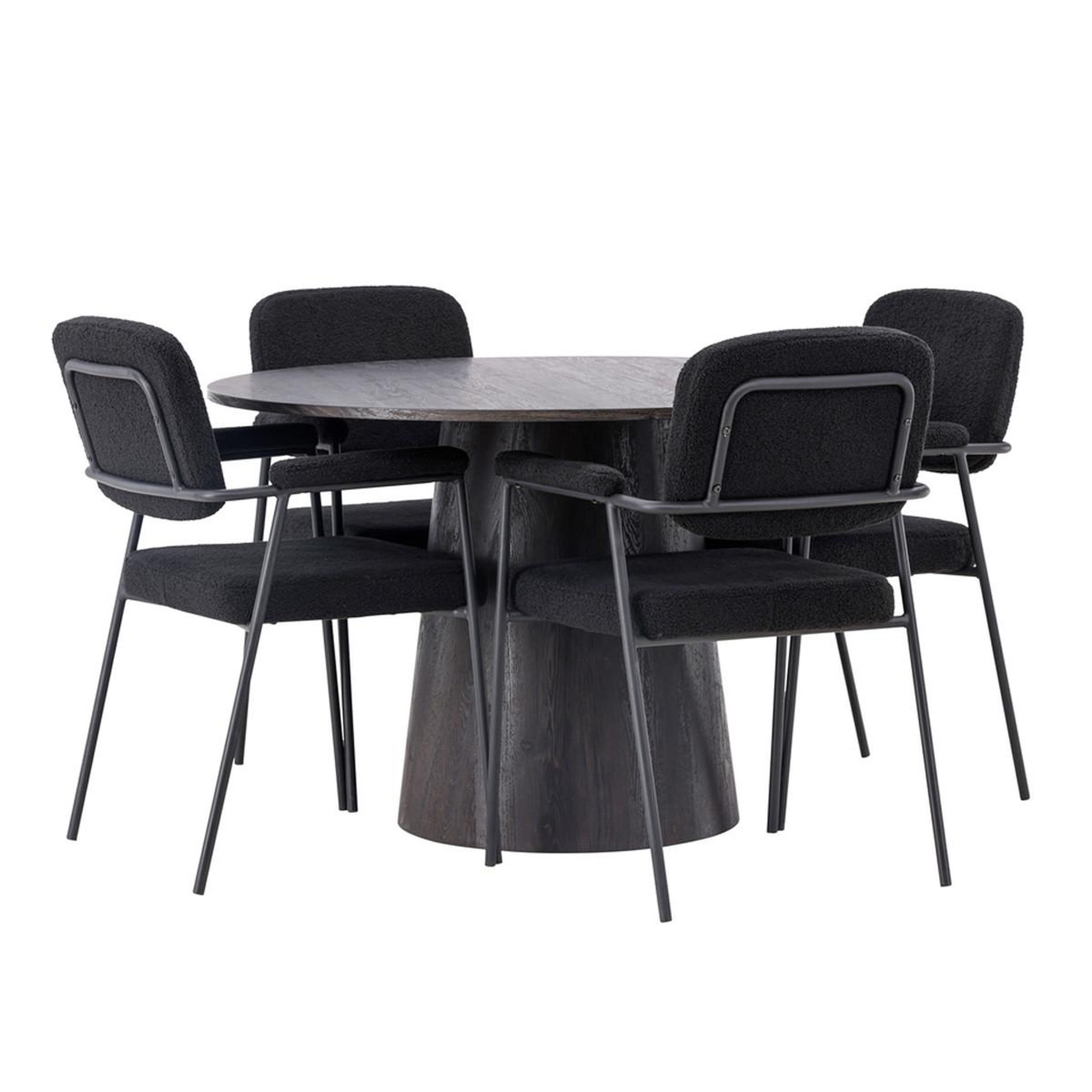 Paris Prix Ensemble table à manger & 4 chaises  lanzo & yesterday  120cm marron & noir
