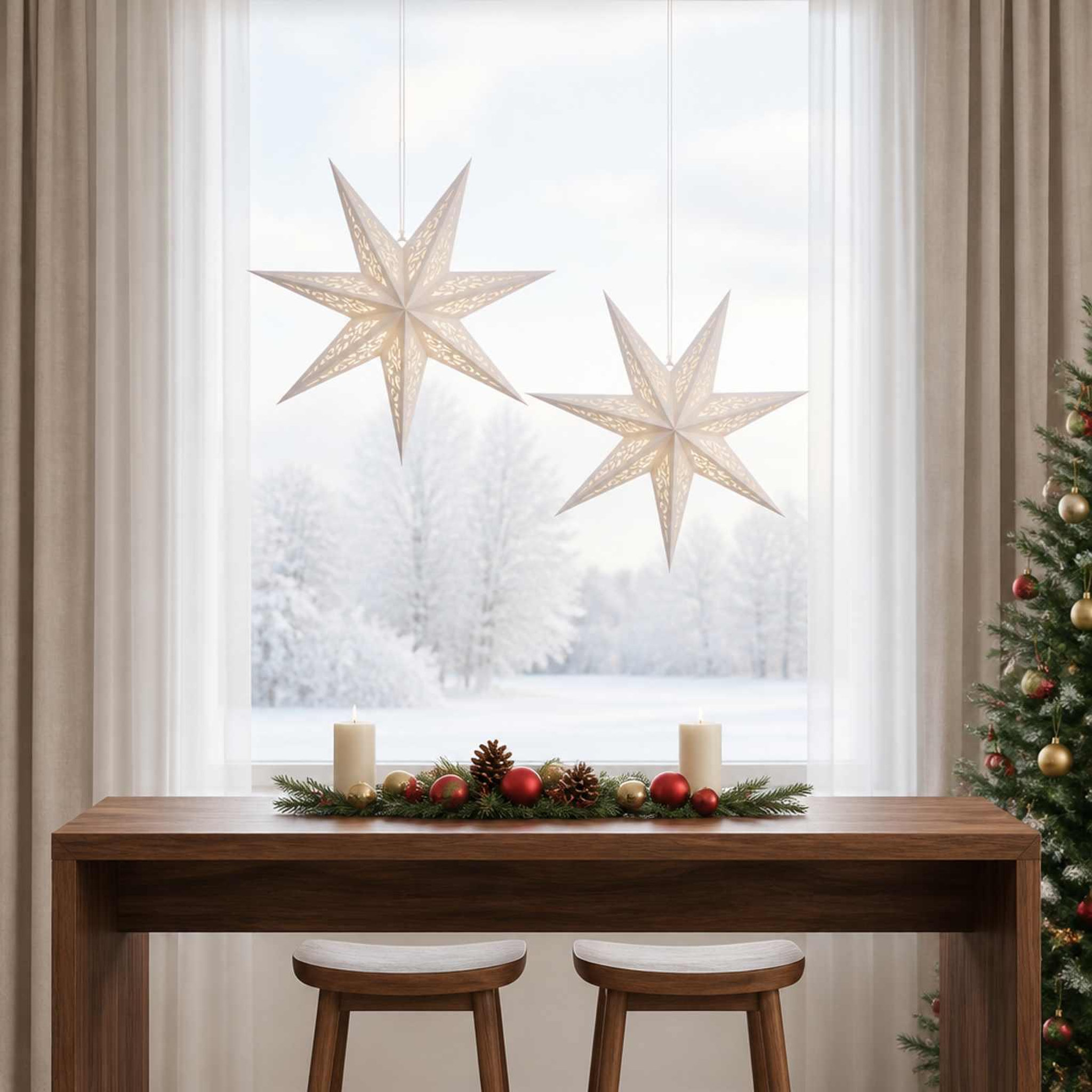 Voir la diapositive 2 : VIDAXL Eclairage de Noël RAAHE 2 pc 10 LED Blanc chaud 45 x 6 x 45 cm