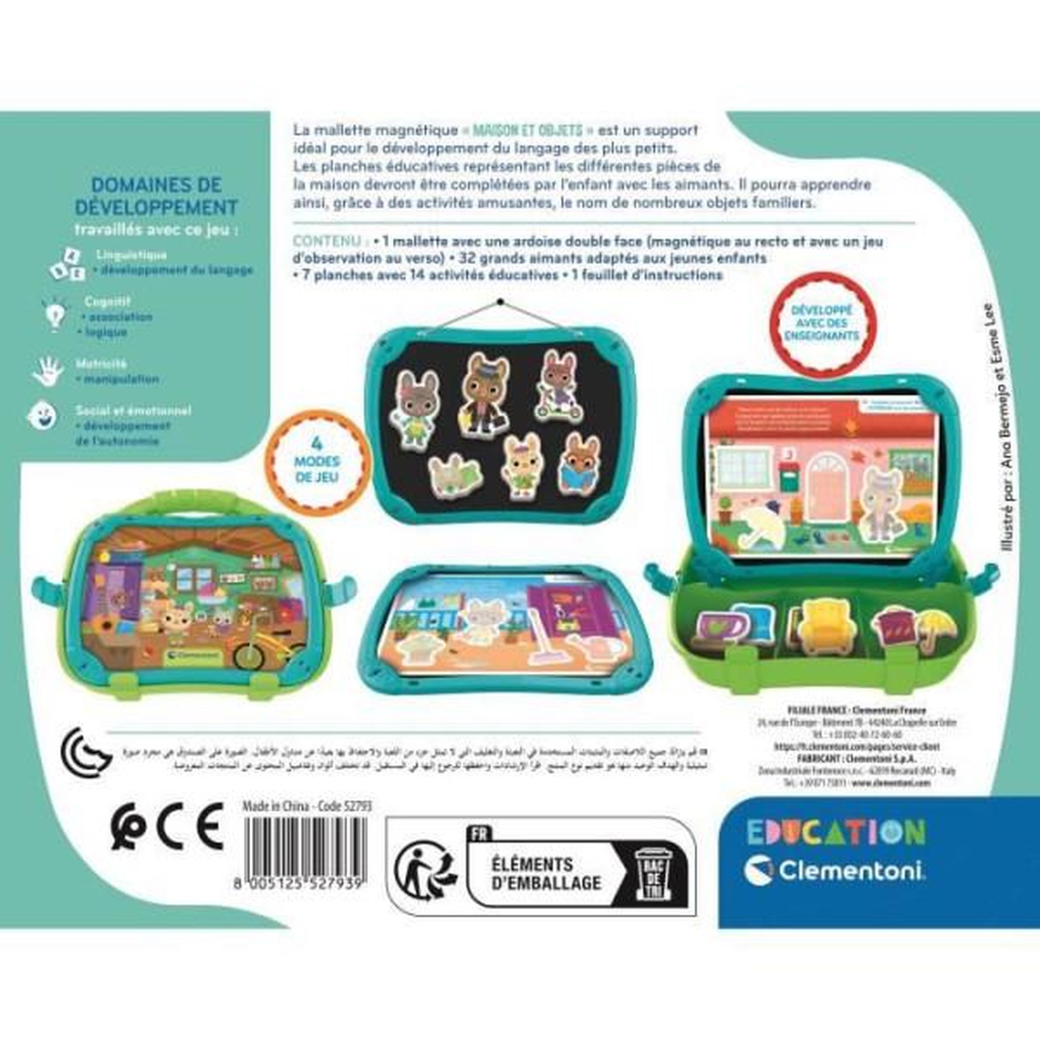 Voir la diapositive 6 : CLEMENTONI CLEMENTONI - Mallette magnétique - Mots et objets - Apprentissage - Des 2 ans