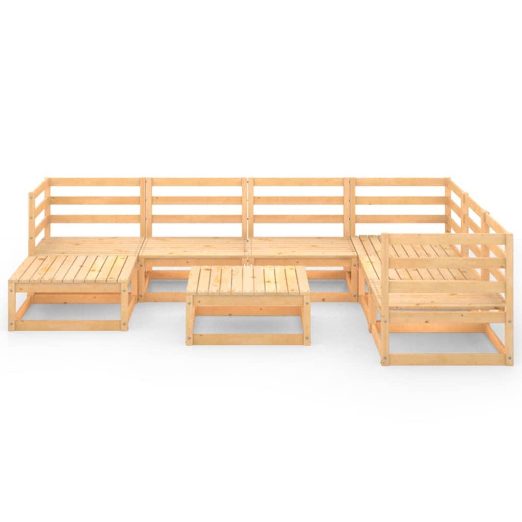 Voir la diapositive 3 : VIDAXL Salon de jardin 8 pcs bois de pin massif
