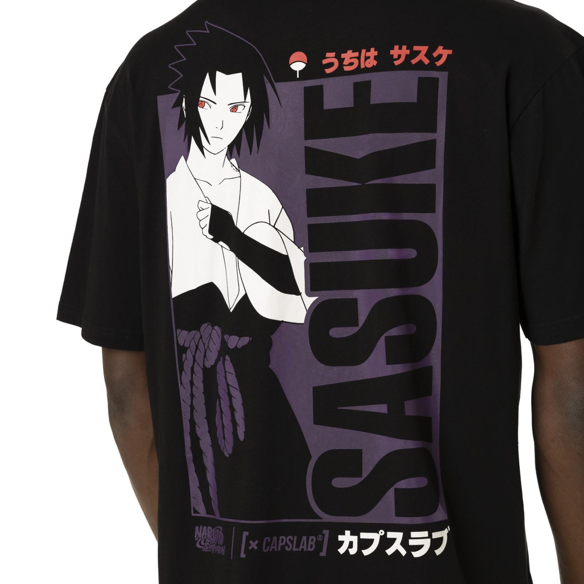 Voir la diapositive 2 : CAPSLAB T-shirt en coton homme relax fit avec print Naruto Shippuden Sasuke