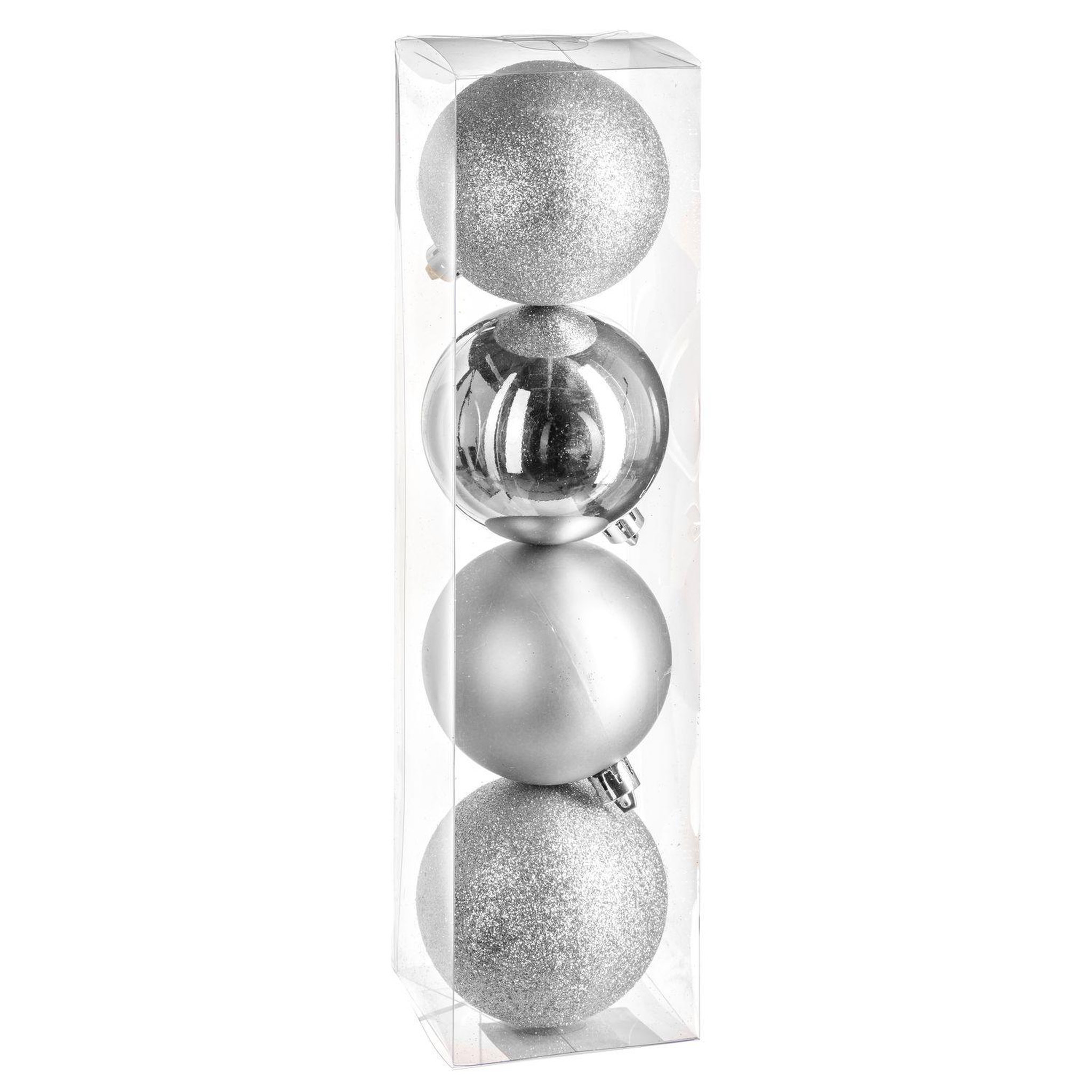 FEERIC LIGHT & CHRISTMAS Kit décoration pour sapin de noël - 4 pièces. Coloris disponibles : Gris, Blanc