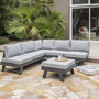 Voir la diapositive 1 : DCB GARDEN Salon bas de jardin en angle - 5/6 places - Aluminium - Anthracite