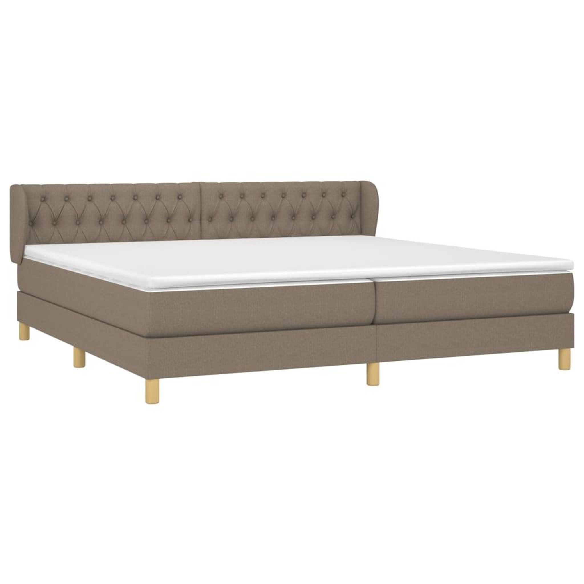 Voir la diapositive 3 : VIDAXL Sommier a lattes de lit avec matelas Taupe 200x200 cm Tissu
