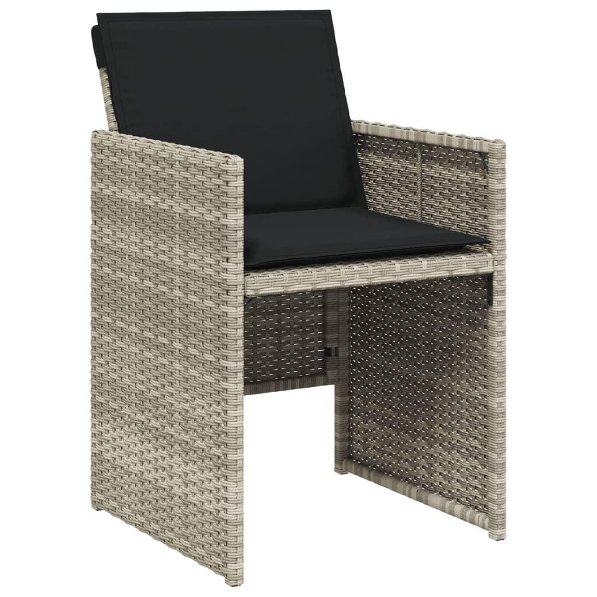 Voir la diapositive 5 : VIDAXL Ensemble a manger de jardin et coussins 13 pcs gris clair rotin