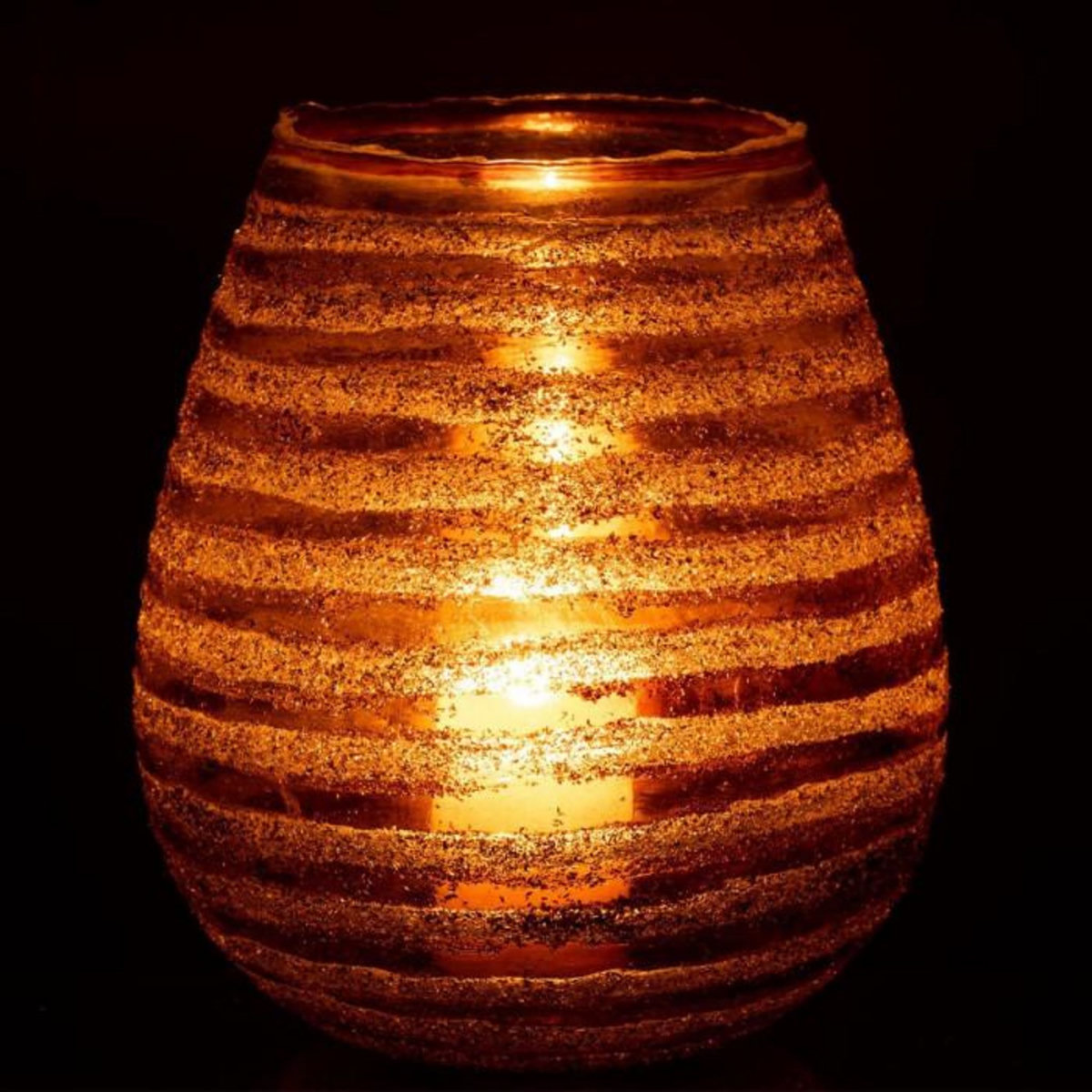 Paris Prix Photophore Design  Safari Lignes  23cm Marron