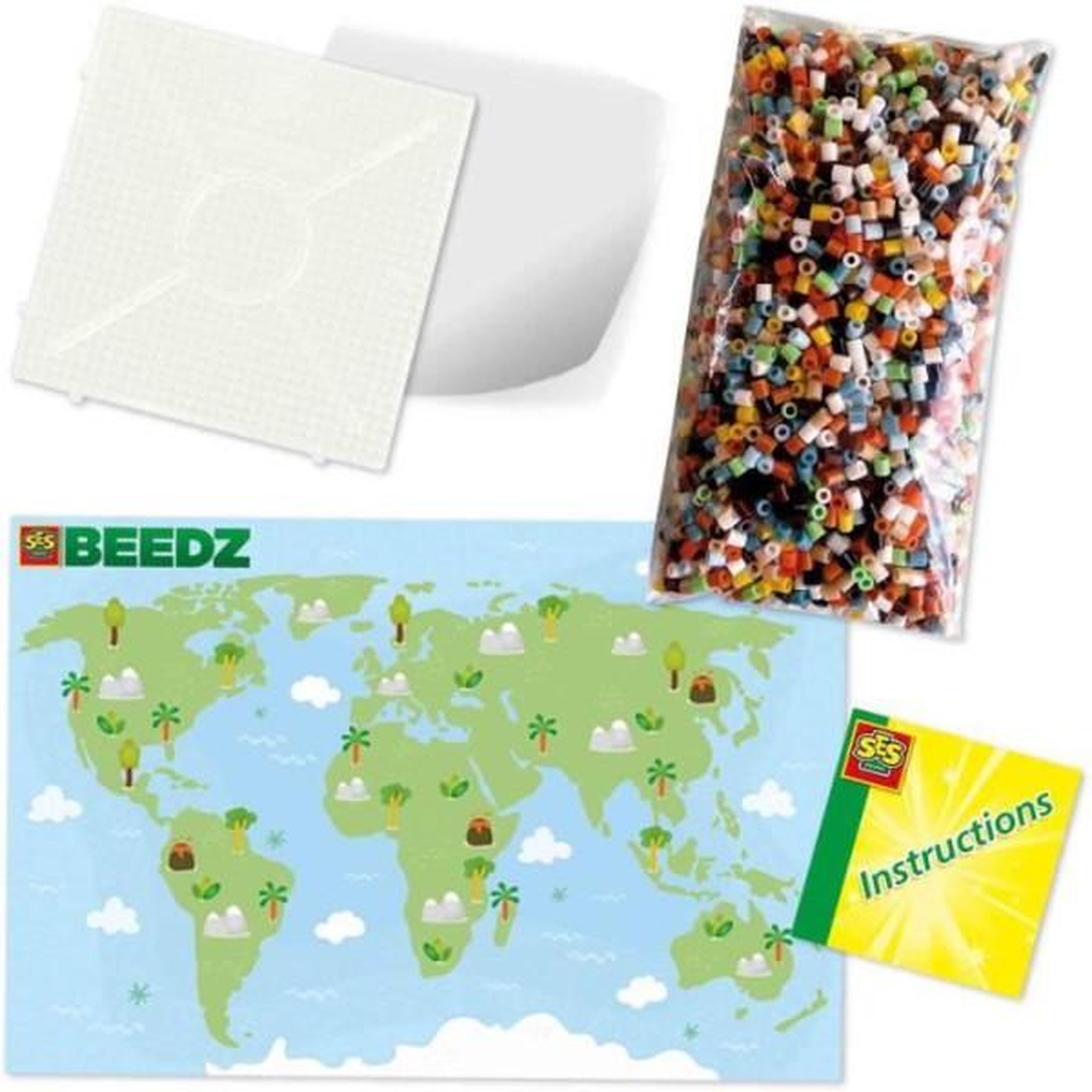 Voir la diapositive 5 : SES Creative Perles a repasser - Animaux du monde - SES CREATIVE - Crée divers animaux avec 3500 perles et instructions.