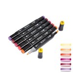 Paris Prix Boîte de 6 Marqueurs  Double Pointe  16cm Tons Chauds