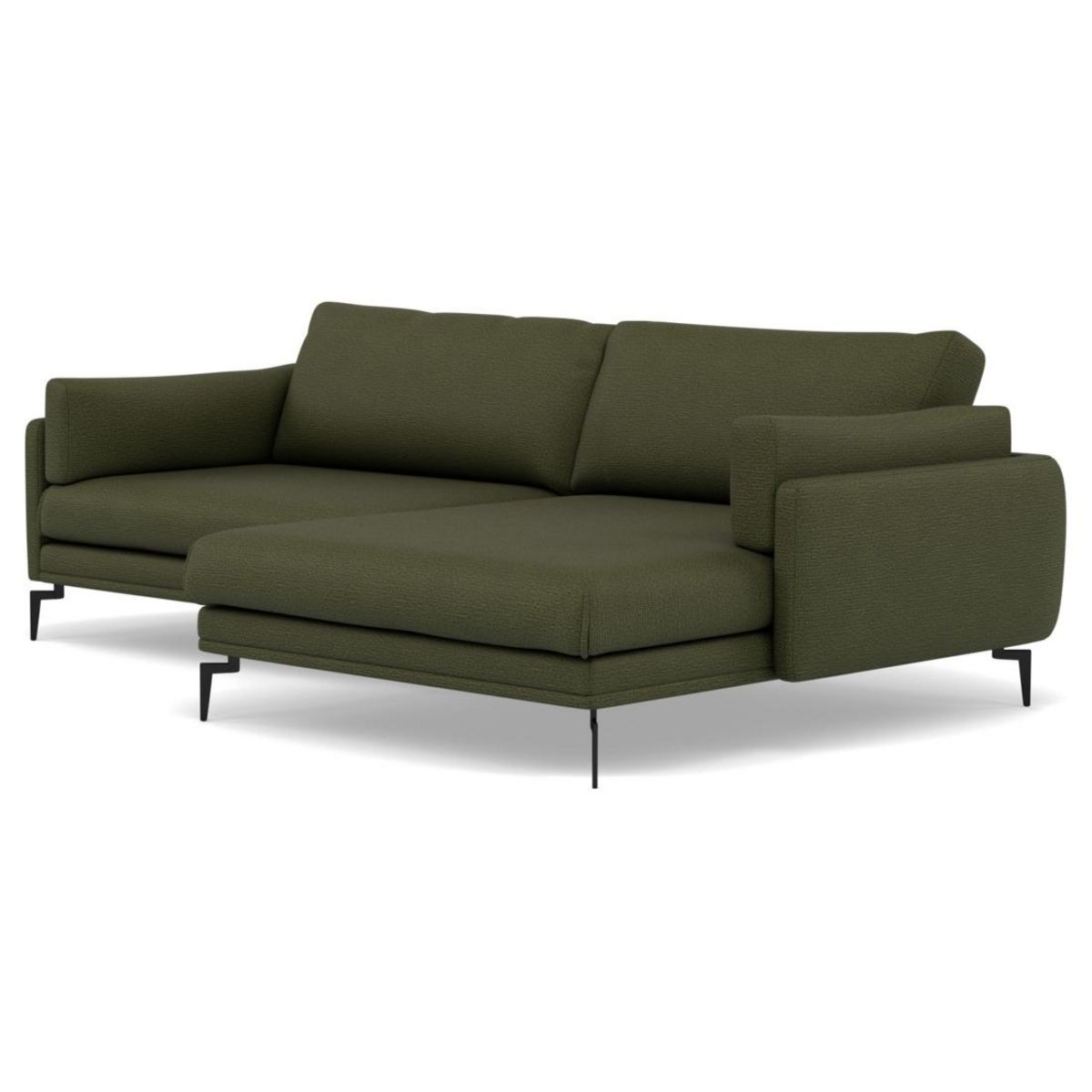 LISA DESIGN Carlos - canapé d'angle droit 4 places ultra moelleux en tissu texturé