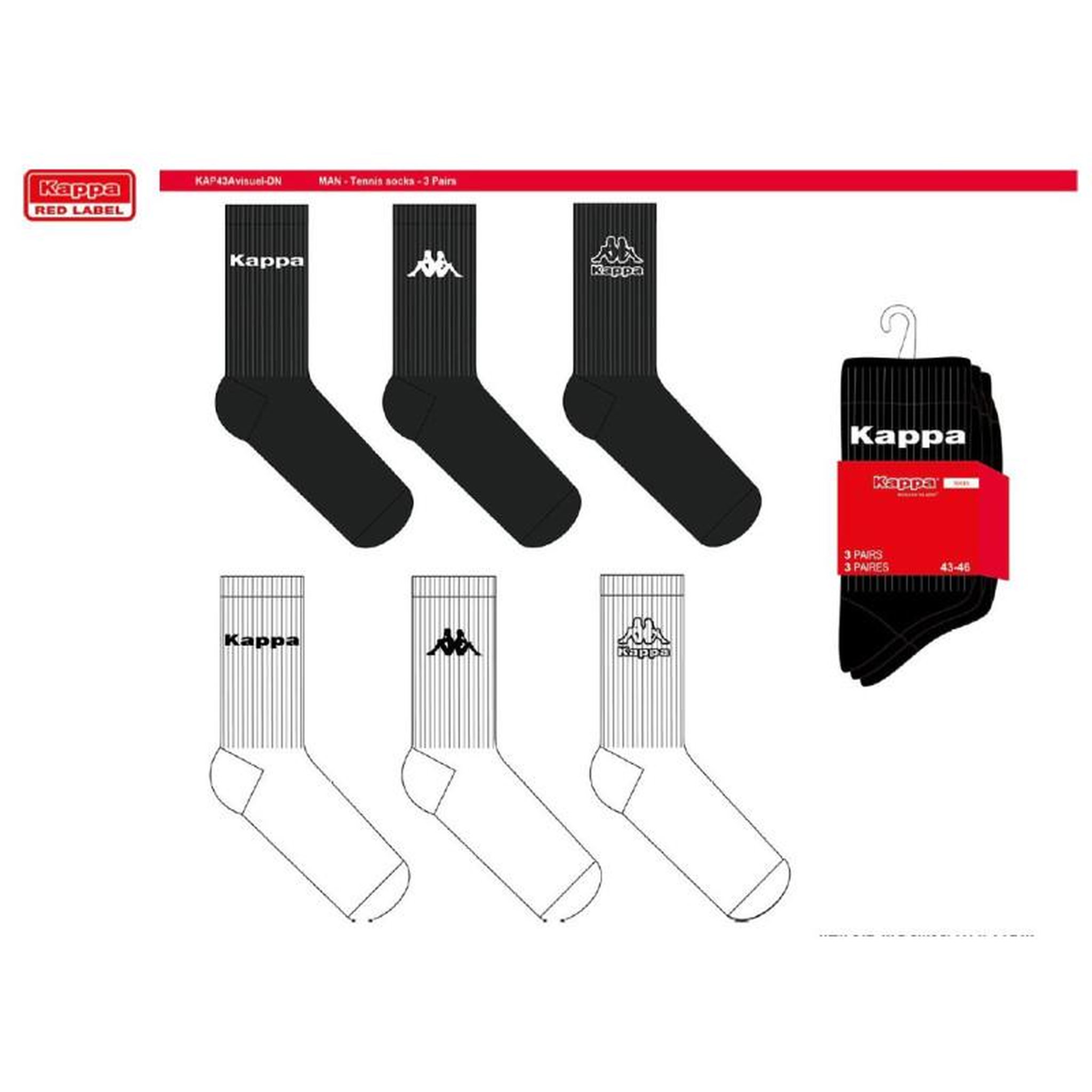 Voir la diapositive 4 : KAPPA Chaussettes Homme TENNIS KAPPA