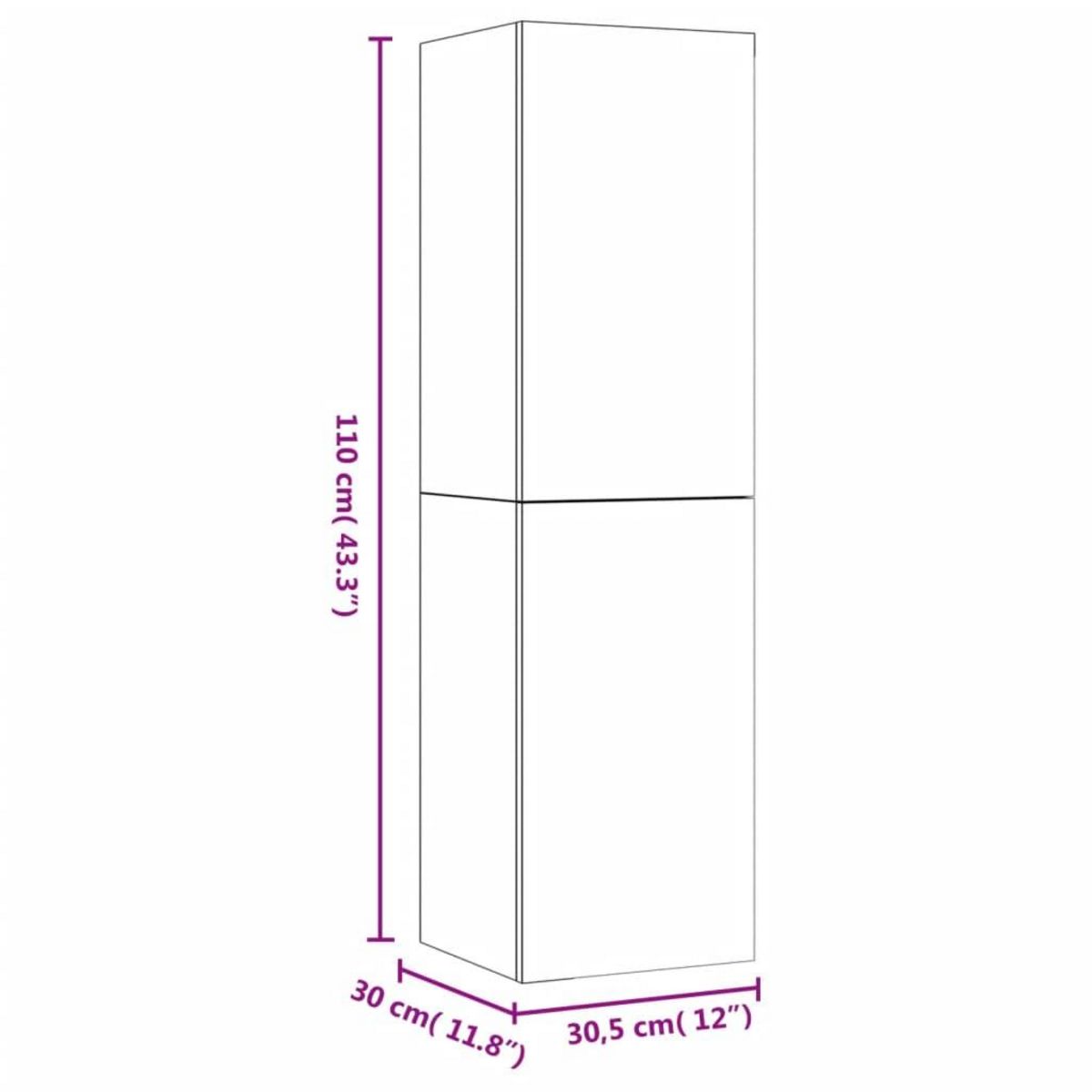 VIDAXL Meuble TV Blanc 30,5x30x110 cm Bois d'ingenierie