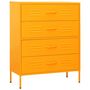 Voir la diapositive 2 : VIDAXL Commode Jaune moutarde 80x35x101,5 cm Acier