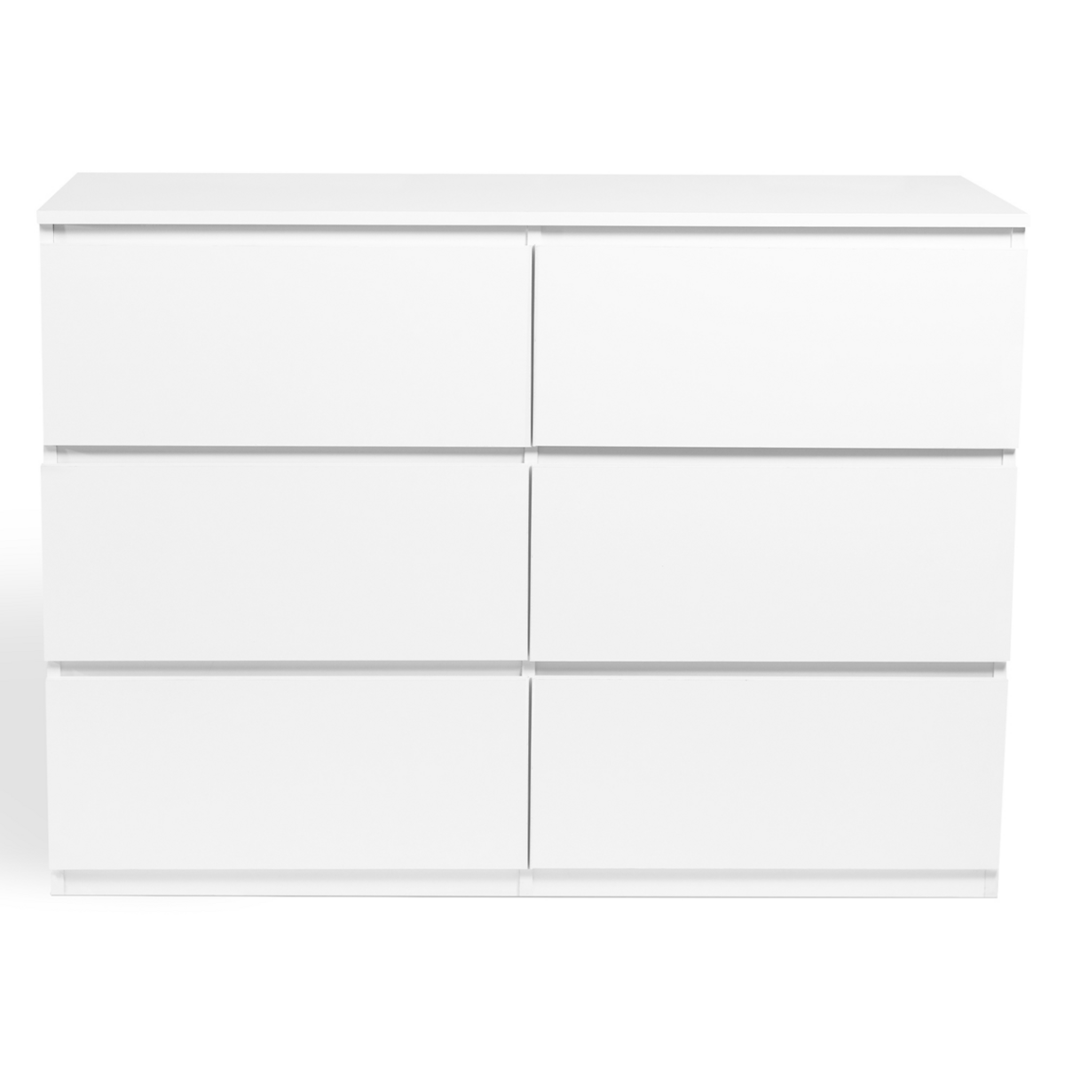 ID MARKET Commode 6 tiroirs TOMI 110 cm bois blanc