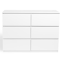 Voir la diapositive 3 : ID MARKET Commode 6 tiroirs TOMI 110 cm bois blanc