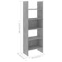 Voir la diapositive 6 : VIDAXL Bibliotheque Gris beton 60x35x180 cm Bois d'ingenierie
