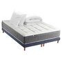 Voir la diapositive 1 : IDLITERIE Ensemble Matelas Ressort 7 zones H.28cm + Sommier + couette + oreillers Fabriqué en France MAX