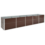 VIDAXL Lit sureleve de jardin Acier galvanise 400x80x77 cm Marron