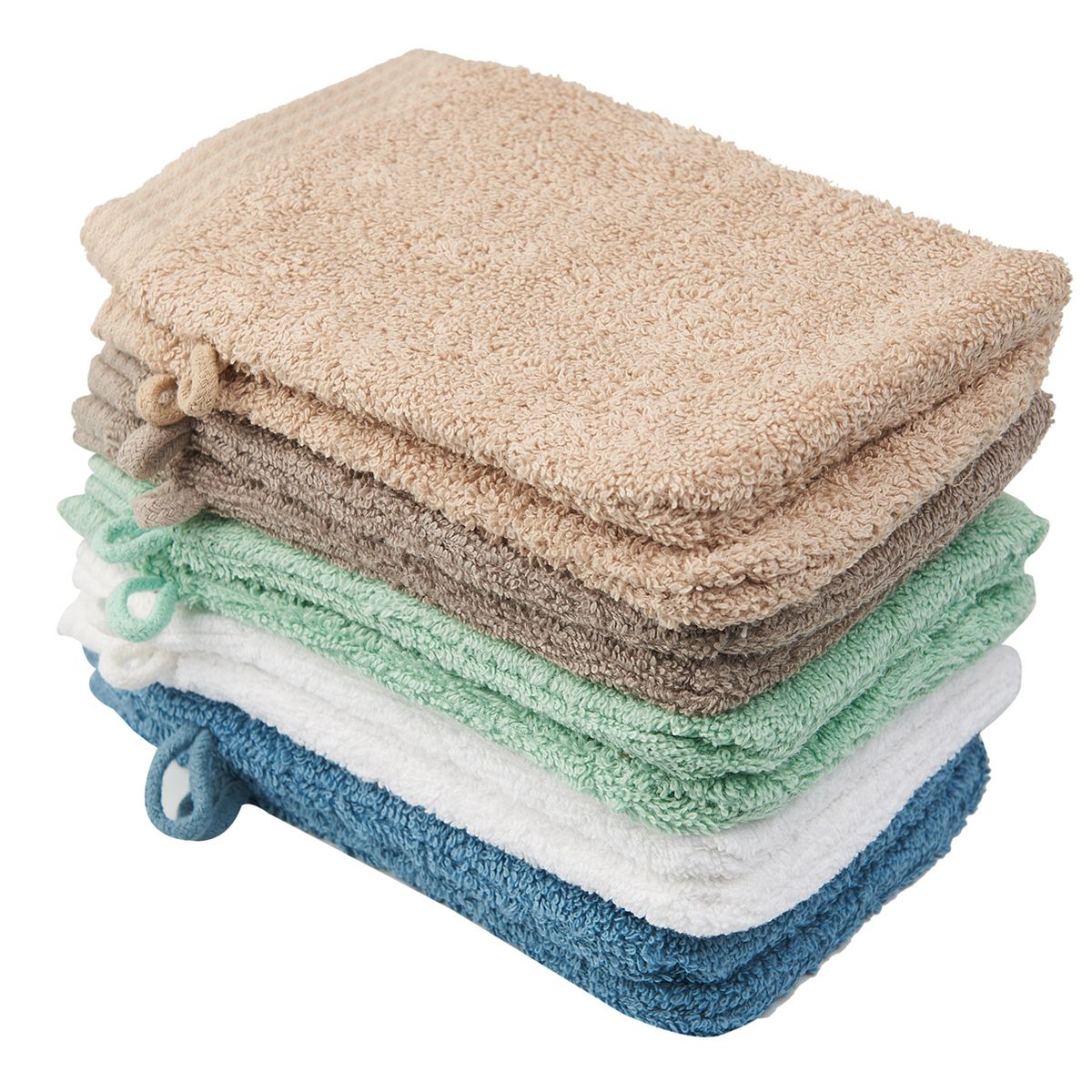 ACTUEL Lot de 2 gants de toilette coton bio organic 540gr/m2