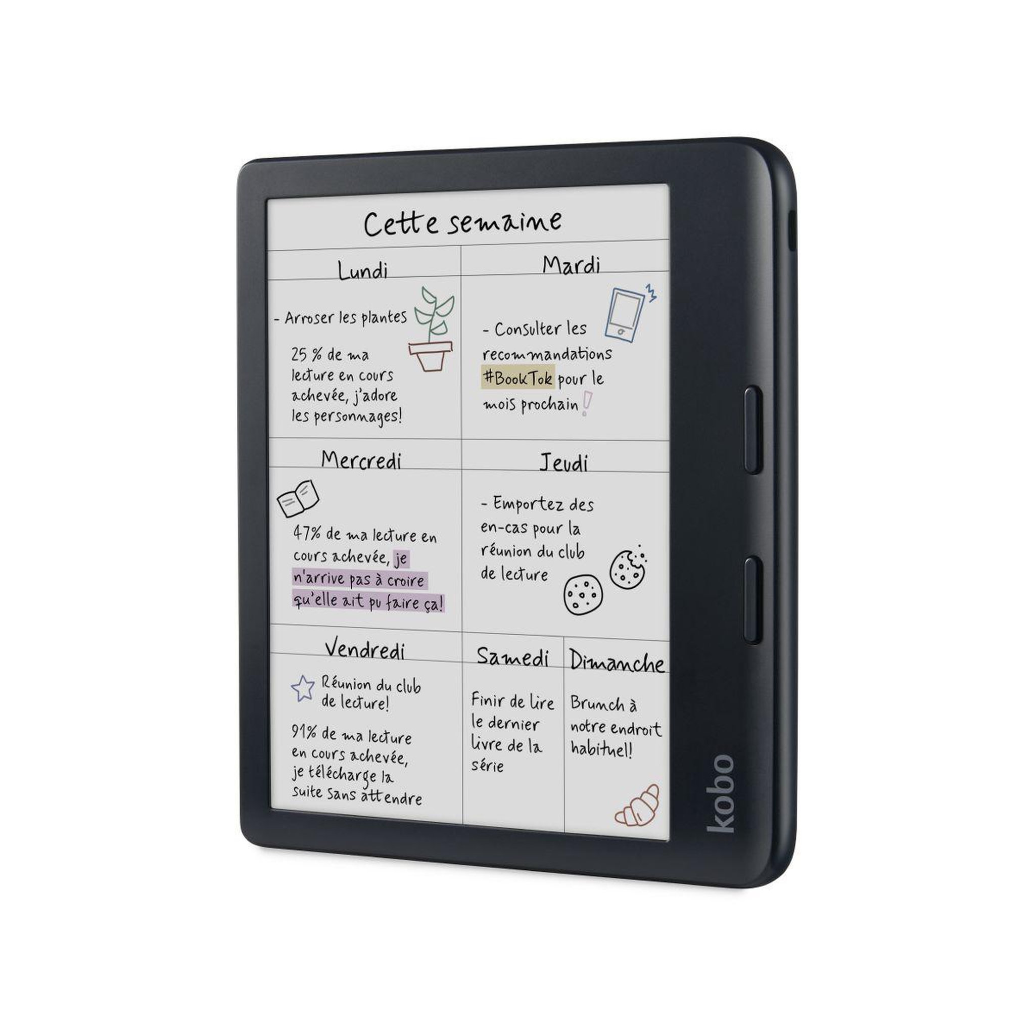 Voir la diapositive 3 : kobo Liseuse eBook Libra Colour Noire