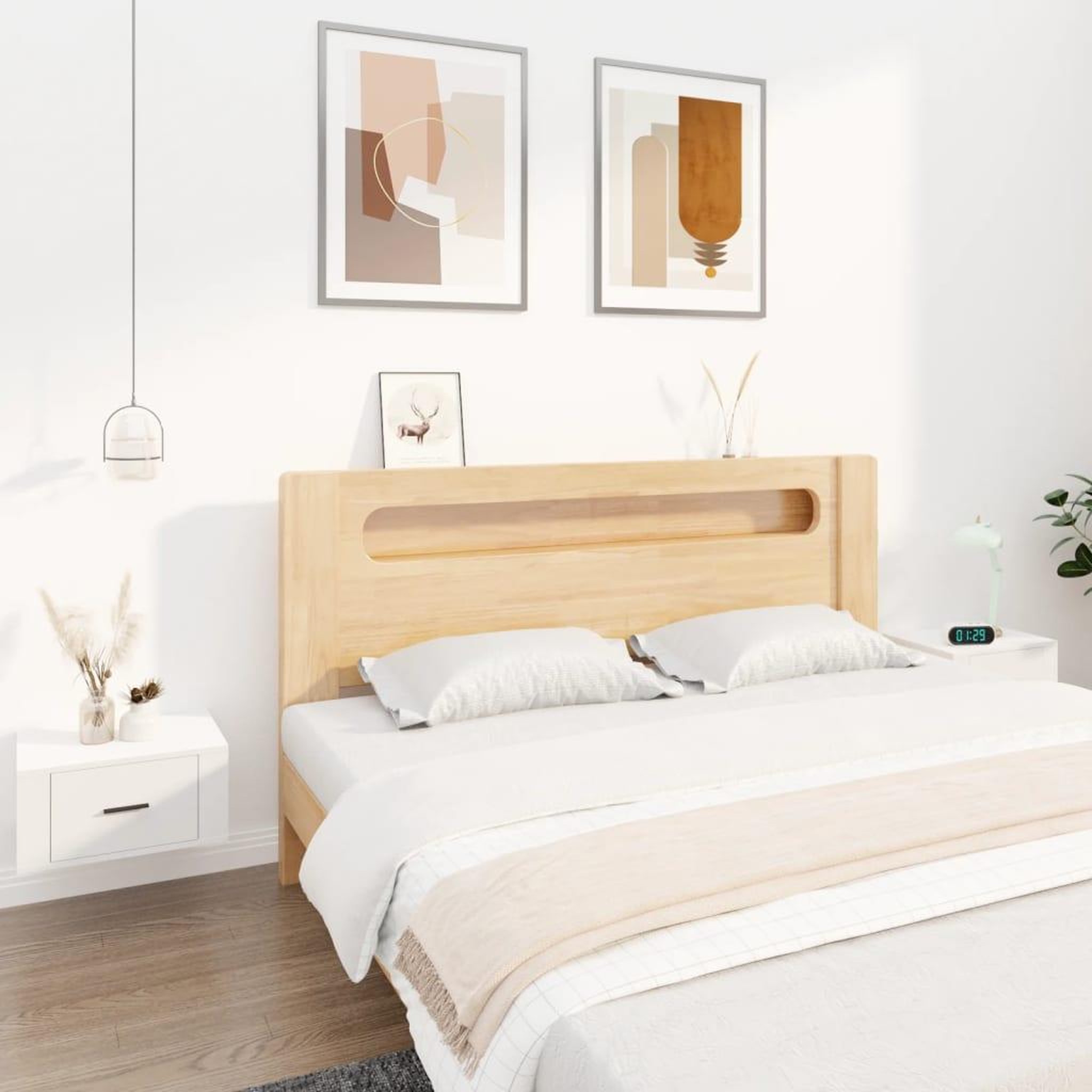 Voir la diapositive 1 : VIDAXL Tables de chevet murales 2 pcs Blanc 50x36x25 cm