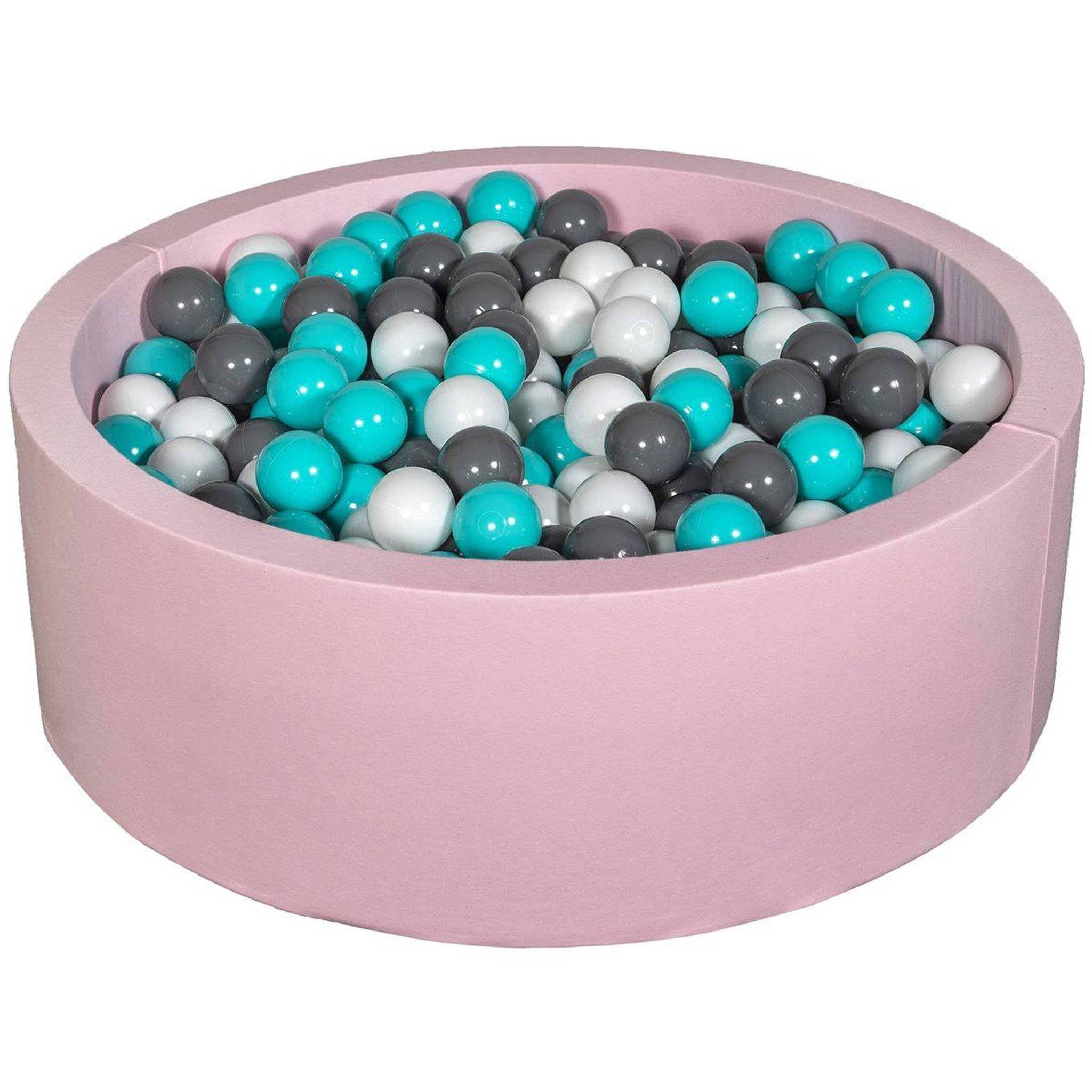 VELINDA Piscine à balles aire de jeu + 450 balles rose blanc,gris,turquoise