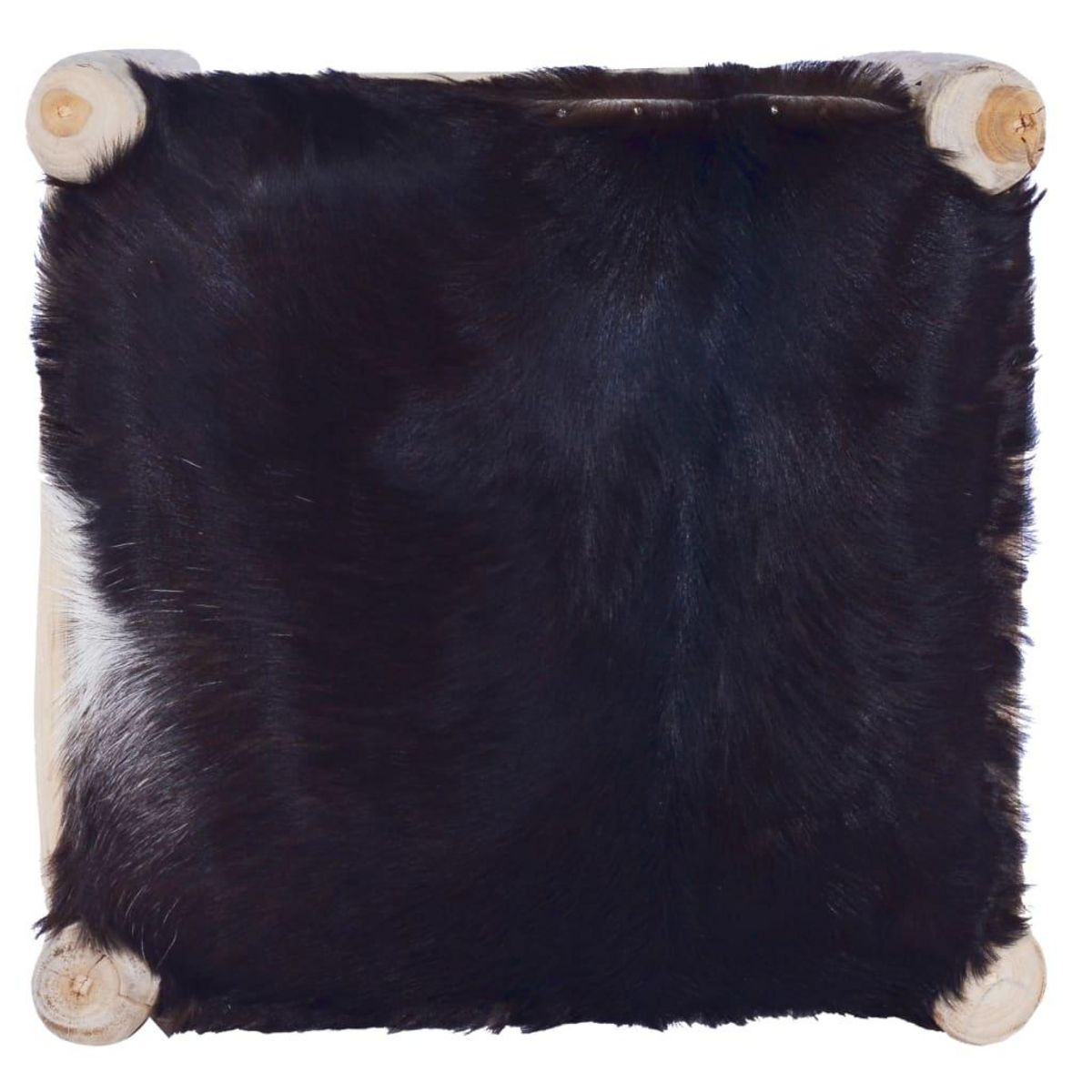 VIDAXL Tabouret de bar Cuir de chevre veritable et bois de teck massif