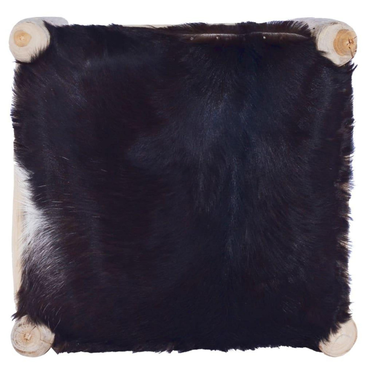 VIDAXL Tabouret de bar Cuir de chevre veritable et bois de teck massif