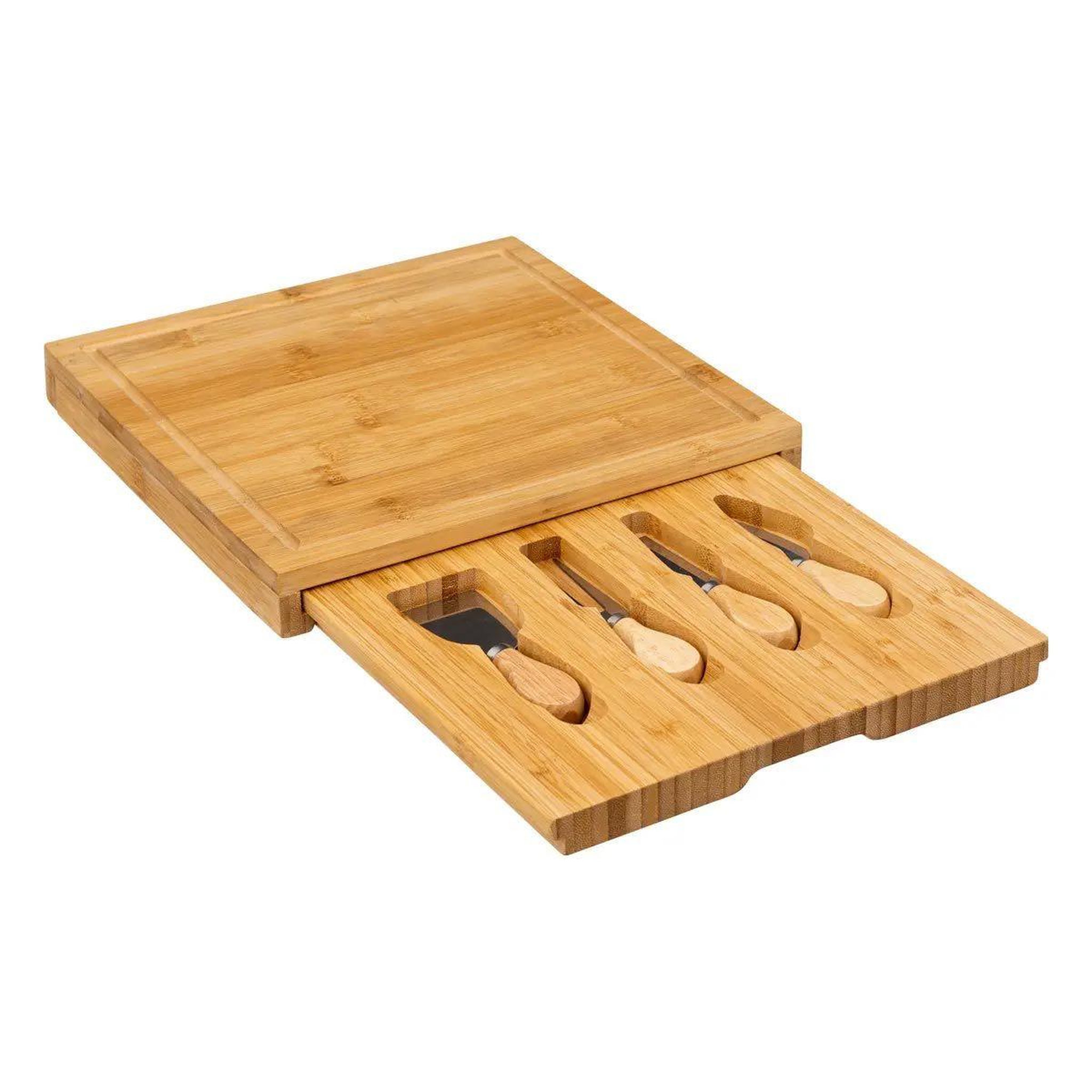 Voir la diapositive 2 : SECRET DE GOURMET Service à fromage 5 pièces  bambou  30cm naturel