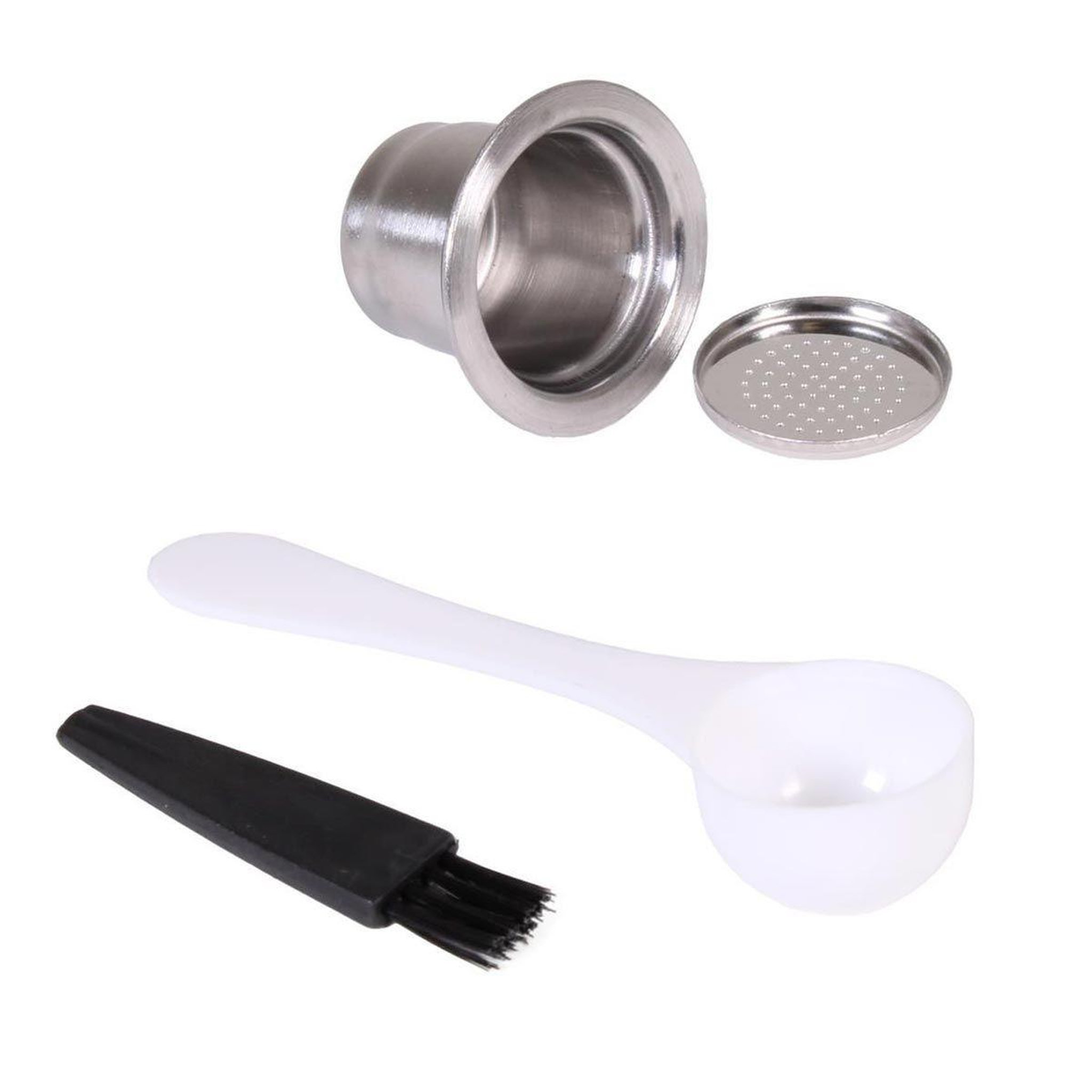 Voir la diapositive 1 : COOK CONCEPT Capsule à Café Inox  Réutilisable  3cm Gris & Blanc