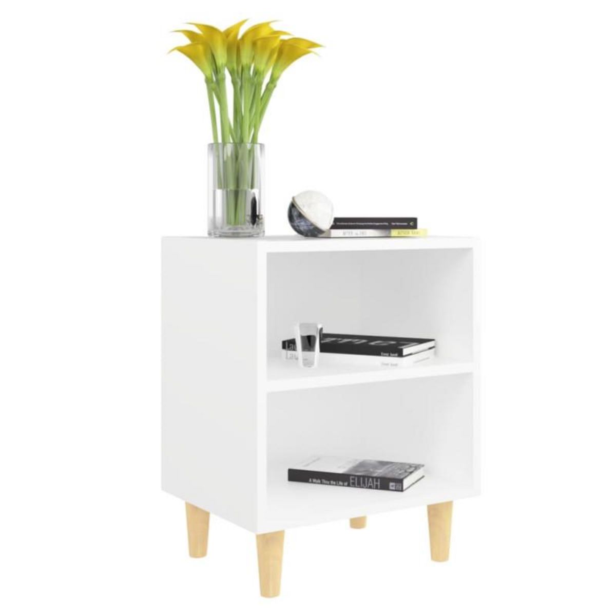 VIDAXL Tables de chevet avec pieds en bois 2 pcs Blanc 40x30x50 cm